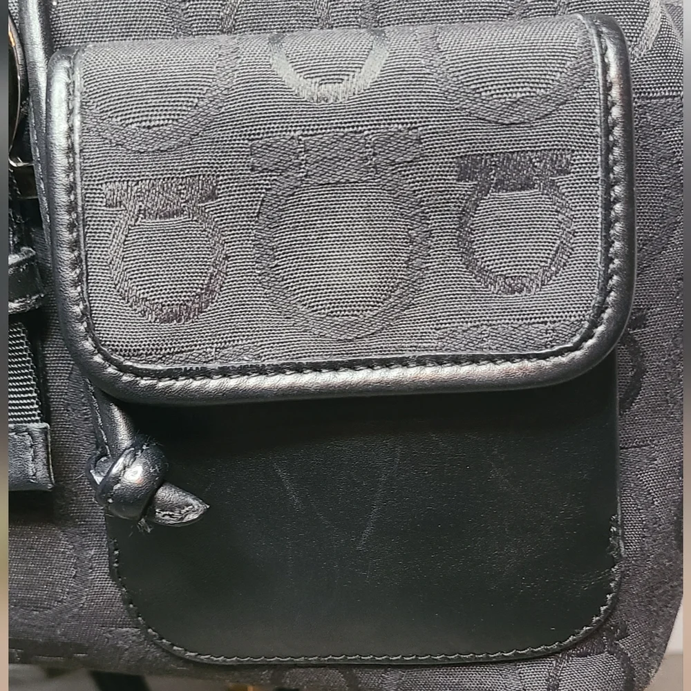 Salvatore Ferragamo Gancini Black Backpack‎